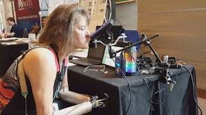 Woman using Assistive Technology